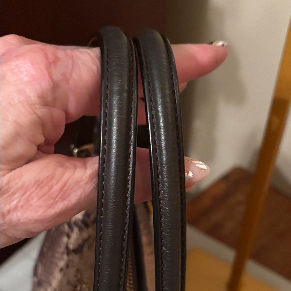 Coach Kelsey Python Pattern Taupe,Brown and Black cross body - Picture 5 of 15
